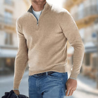 Felix | Herren Leichter Quarter-Zip Strickpullover Knit Sweater – Braun