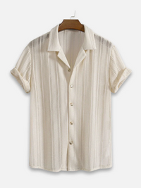 Herren luftiges Strandhemd | Kurzarm – Beige