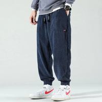 Herren moderne Cordhose | Baggy – Dunkelblau