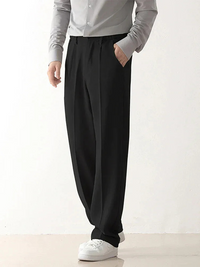 Herren Relaxed Fit Formal Hose | Anzug – Schwarz