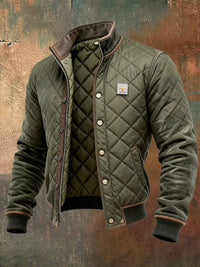 Sebastian | Herren Steppjacke Wattierte Bomberjacke Knitterfreie Winterjacke – Grün