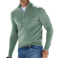 Dominik | Herren Strickpullover mit Halbem Reißverschluss – Grün