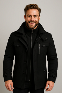 Herren trendige stylische Jacke | Warme – Schwarz