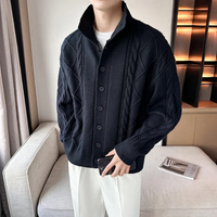 Herren warmer gemütlicher Cardigan | Strick – Marine