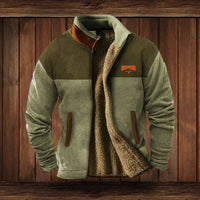Niklas | Herren Western-Cardigan Fleece gefüttert mit Azteken-Aufdruck – Grün
