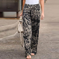 Katrina | Elegante Hose mit Blumenprint Women – Schwarz
