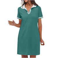 Ilarie | Sportliches Polokleid mit Taschen – Smaragd