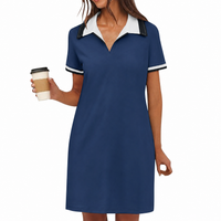 Ilarie | Sportliches Polokleid mit Taschen – Marine