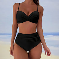 Ivana | Bikini mit Hoher Taille – Zwart