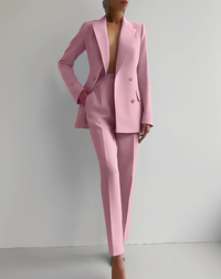 Jessica | Damen Elegant Knöpfen Maßanzug – Rosa