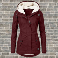 Luisa | Damen Gefütterter Wasserdichter Kapuzen Winter Parka – Rot