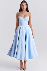 Midikleid für Damen - Elegantes Ballkleid für Sommer – Blau