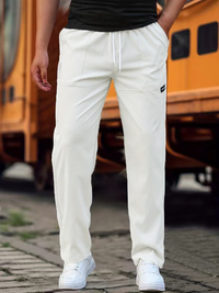 Klaus | Herren Lässige Sportliche Hose – Weiß