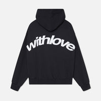 Petra | Damen Oversized Text Kapuzenpullover – Schwarz
