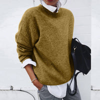 Andrea | Damen Klassischer Schnitt Strickpullover – Gelb