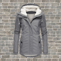 Luisa | Damen Gefütterter Wasserdichter Kapuzen Winter Parka – Grau