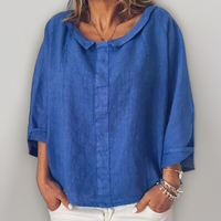 Kadia | Lockere Bluse mit langen Ärmeln – Blau