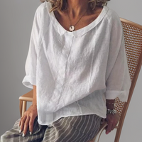 Kadia | Lockere Bluse mit langen Ärmeln – Weiß