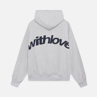 Petra | Damen Oversized Text Kapuzenpullover – Grau