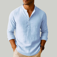 Sven | Herren Sommer Leinen Henleyshirt – Himmelblau