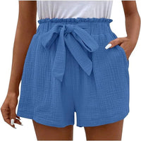 Hochtaillierte Shorts mit Klassischem Schnitt für Frauen | Ideal für den Sommer und Freizeitaktivitäten – Blau