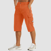 Leichter Cargo-Shorts mit elastischem Bund für Herren | Ideal für den Sommer – Orange