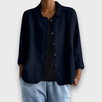 Silviane – Legere Jacke mit Knopfleiste – Marine