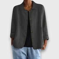 Silviane – Legere Jacke mit Knopfleiste – Dunkelgrau