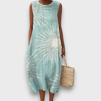 Lumaris – Kleid mit Sonnenmotiv – Hellblau