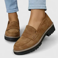 Rike | Damen Casual Orthopädische Plateau Loafer – Braun