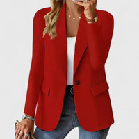Ingrid | Damen Klassischer Regular Fit Knopf Blazer – Rot
