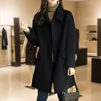 Ingrid | Damen Elegante Zweireihiger Jacke – Schwarz