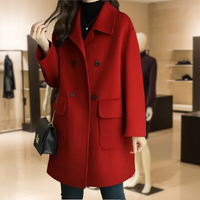 Ingrid | Damen Elegante Zweireihiger Jacke – Rot