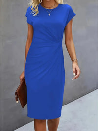Isabella | Festliches Kurzarm-Midikleid – Königsblau
