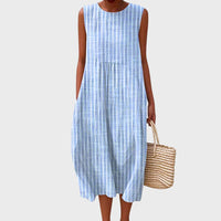 Isla | Leichtes Fließendes Sommerkleid – Blau 3
