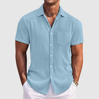 JOHNNY - GESTREIFTES SOMMERHEMD – Blau