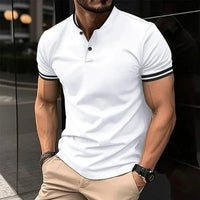 Jonas Stehkragen Polo Shirt – Weiß