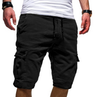 Jasper | Herren praktische Cargo-Shorts mit Tunnelzug – Schwarz