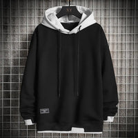 Jens | Herren Lässiger Zwei-Ton Hoodie – Schwarz