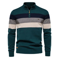 LENNOX – Warmer Strickpullover mit Reißverschluss für den Winter – Grün