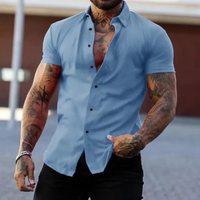 Joris | Herren Schlichtes Vielseitiges Sommerhemd – Hellblau