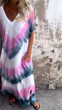 Olivia - Elegantes langes Kleid – Rosa