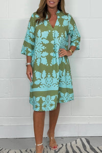 Colette | V-Ausschnitt Kleid – Grün