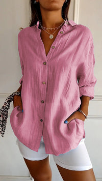 Emilia | Oversized Durchgeknöpft Hemd – Rosa