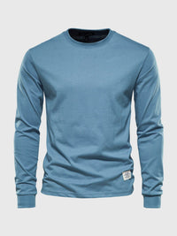 Eric | Herren Casual Slim Fit Langarm T-Shirt – Blau