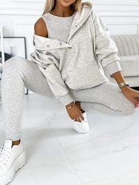Eyetha | Loungewear 2-teiliges Set – Bequemlichkeit trifft Stil – Hellgrau