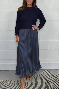 GUL - LANGES KLEID MIT PULLOVER-DESIGN UND ROCK – Blau