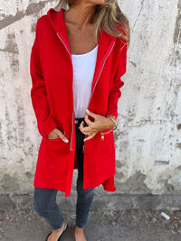 RENATE - LANGARMJACKE MIT RUNDKRAGEN – Rot