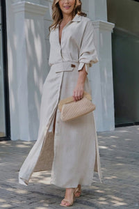 Jeanette | Leinenkleid – Beige