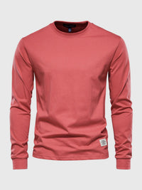 Pullover Herren Langarmshirt Rundhals | Basic Style – Rot